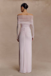 Rafaella Slinky And Mesh Maxi Dress - Pale Pink